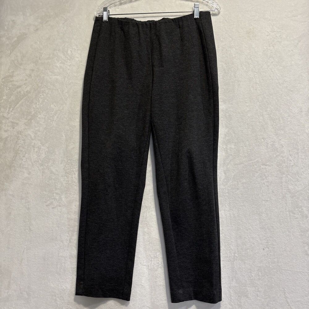 J. Jill Ponte Slim Leg Pants Women's Medium Petite Charcoal Grey Pull On Stretch